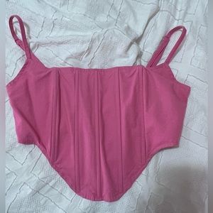 Pink Cropped Corset Top